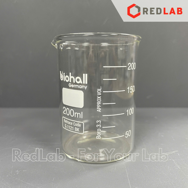Cốc đốt thuỷ tinh Thấp thành BIOHALL 5 10 25 50 100 150 200 250 400 500 600 800 1000 ml 2L 3L 5L 10L, beaker có mỏ chịu nhiệt, có VAT