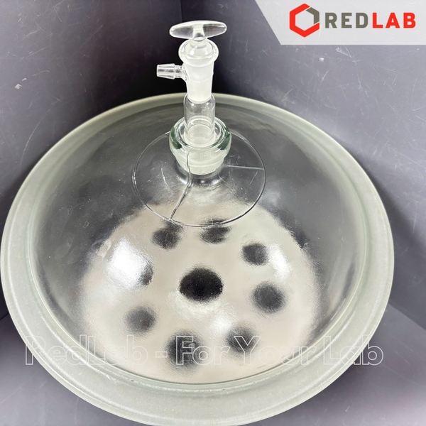 Bình hút ẩm trắng có vòi GENLAB 150 180 210 240 300 350 400 mm, dùng lưu trữ hoặc làm khô mẫu thí nghiệm, có VAT