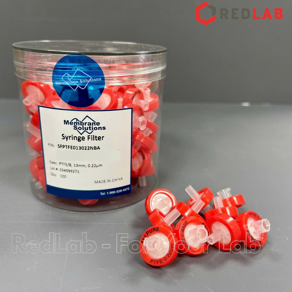 Đầu lọc sắc ký PTFE kị nước MEMBRANE SOLUTIONS 13mm lỗ lọc 0.22um / 0.45um, hydrophobic syringe filter, có VAT