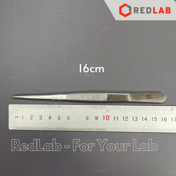 Nhíp thẳng đầu nhọn Pakistan 14 16 18 20 cm, dùng trong lab thí nghiệm, có VAT