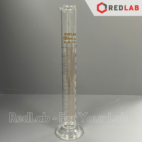 Ống đong thủy tinh ONELAB 10 25 50 100 250 500 1000 2000 ml đáy tròn, chia vạch nâu, đong mẫu thí nghiệm, có VAT