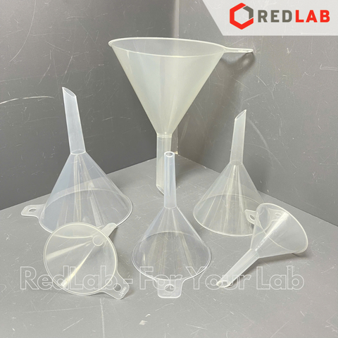 Phễu nhựa PP ONELAB Ø 40 65 75 90 100 120 150 mm, dùng chiết rót mẫu thí nghiệm, có VAT