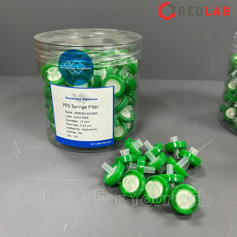 Đầu lọc sắc ký PES ưa nước MEMBRANE SOLUTIONS 13mm lỗ lọc 0.22um / 0.45um, hydrophilic syringe filter, có VAT