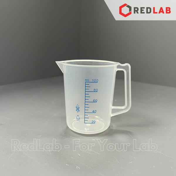 Ca nhựa PP có quai in vạch xanh ONELAB 100 250 500 1000 2000 3000 5000 ml, cốc đong thí nghiệm, chịu nhiệt, có VAT