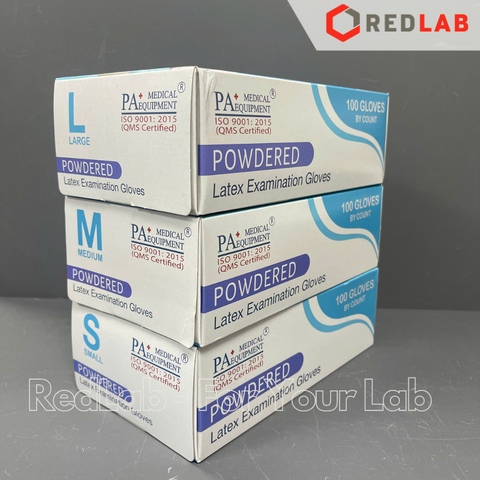 [Hộp 50 đôi] Găng tay cao su latex có bột PA Gloves size S M L dùng trong thí nghiệm, có VAT