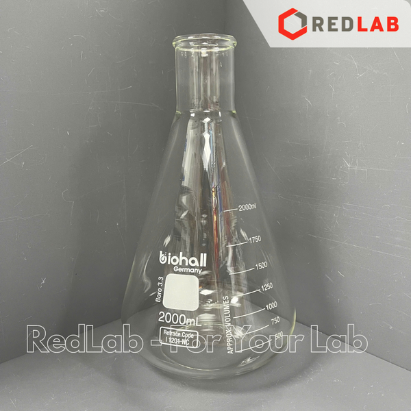 Bình tam giác miệng hẹp BIOHALL 125 150 250 300 500 1000 ml, bình nón - bình erlen MH, mark trắng, có VAT