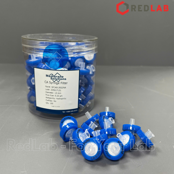 Đầu lọc sắc ký CA ưa nước MEMBRANE SOLUTIONS 13mm lỗ lọc 0.22um / 0.45um, hydrophilic syringe filter, có VAT