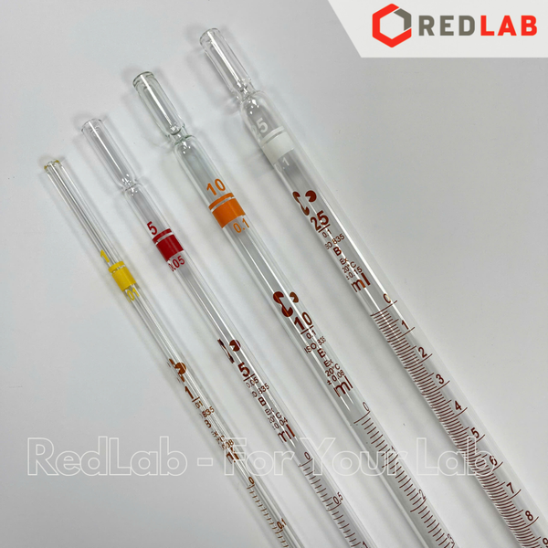 Pipet thẳng vạch nâu DURAN Class B type 1, 0.1 0.2 0.5 1 2 5 10 20 25 ml, ống hút thủy tinh kẻ vạch thí nghiệm, có VAT