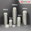 Chai nhôm 50 100 250 500 1000 ml, nắp khóa nhựa trắng, nắp đệm hạn chế bay hơi, có VAT