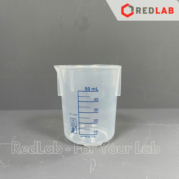 Ca nhựa PP không quai vạch in xanh ONELAB 50 100 250 500 1000 2000 3000 5000 ml, cốc đong thí nghiệm, chịu nhiệt, có VAT