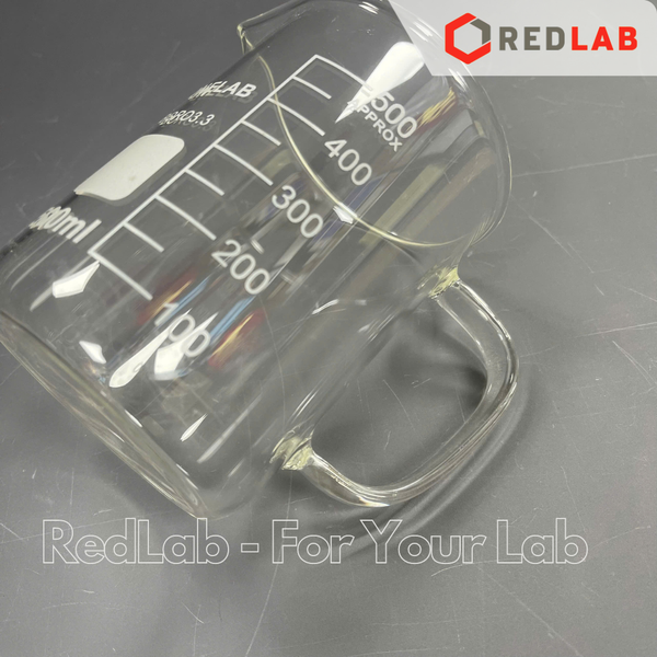 Cốc đốt thuỷ tinh có tay cầm ONELAB 250 500 1000 2000 ml, beaker thí nghiệm có quai chịu nhiệt, có VAT