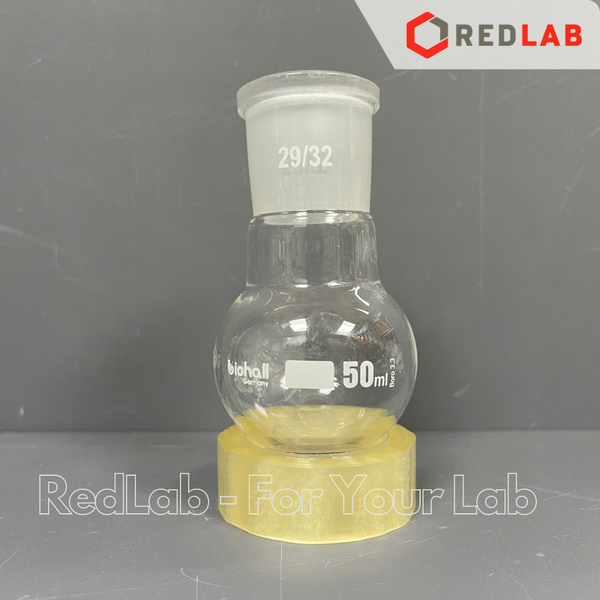 Bình cầu đáy tròn 1 cổ nhám BIOHALL 25 50 100 250 500 ml 1L 2L 3L 5L 10L 20L - 14/23 19/26 24/29 29/32 34/35 45/40 55/44, mark trắng, có VAT
