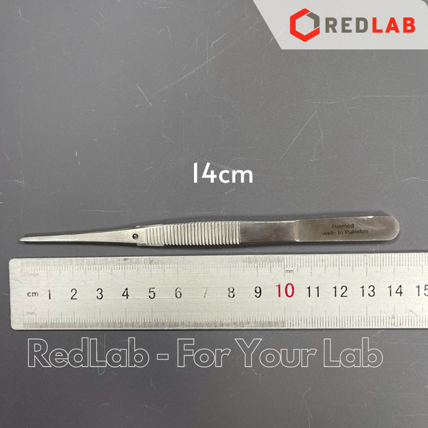 Nhíp thẳng đầu nhọn Pakistan 14 16 18 20 cm, dùng trong lab thí nghiệm, có VAT
