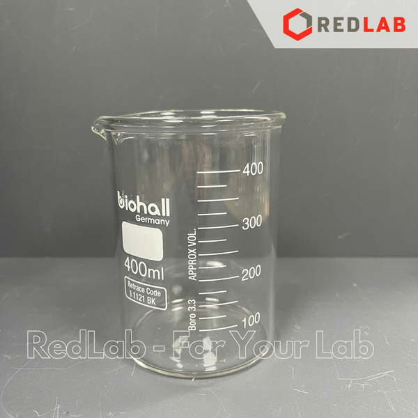 Cốc đốt thuỷ tinh Thấp thành BIOHALL 5 10 25 50 100 150 200 250 400 500 600 800 1000 ml 2L 3L 5L 10L, beaker có mỏ chịu nhiệt, có VAT