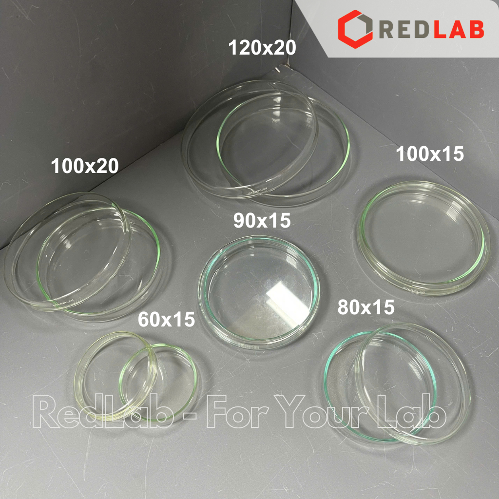 Đĩa petri thủy tinh soda-lime (STERIPLAN) DURAN Class A 60×15 80×15 90×15 100×15 100×20 120×20 150×25 180×30 mm, có VAT