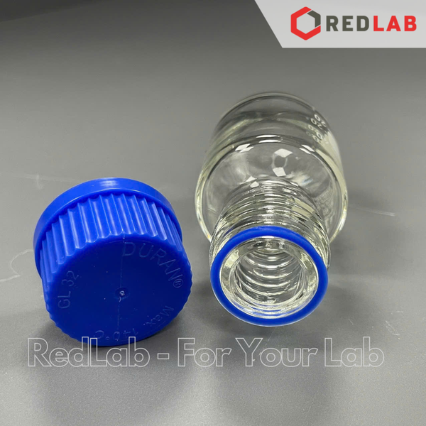 Chai trung tính trắng DURAN Class A 25 50 100 150 250 500 750 ml, 1 2 3.5 5 L nắp vặn PP xanh GL 25 32 45, có VAT