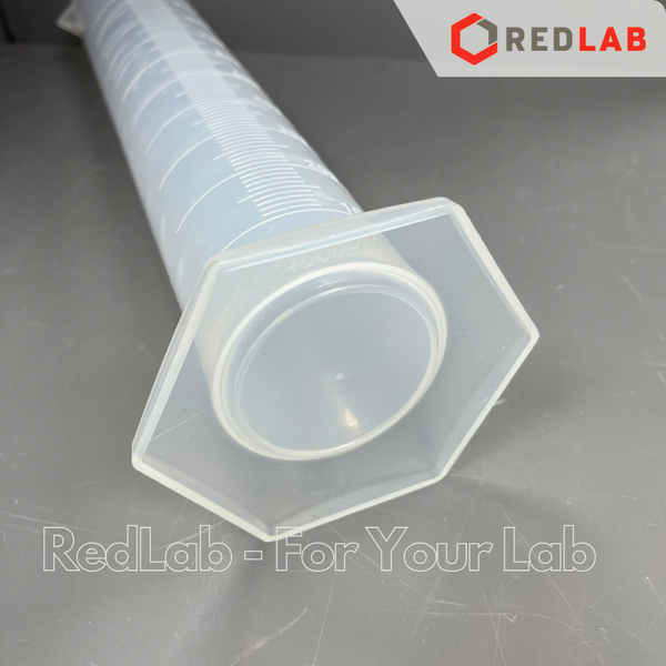 Ống đong nhựa PP vạch nổi trắng ONELAB 10 25 50 100 250 500 1000 2000 ml, đáy lục giác, chịu nhiệt, có VAT