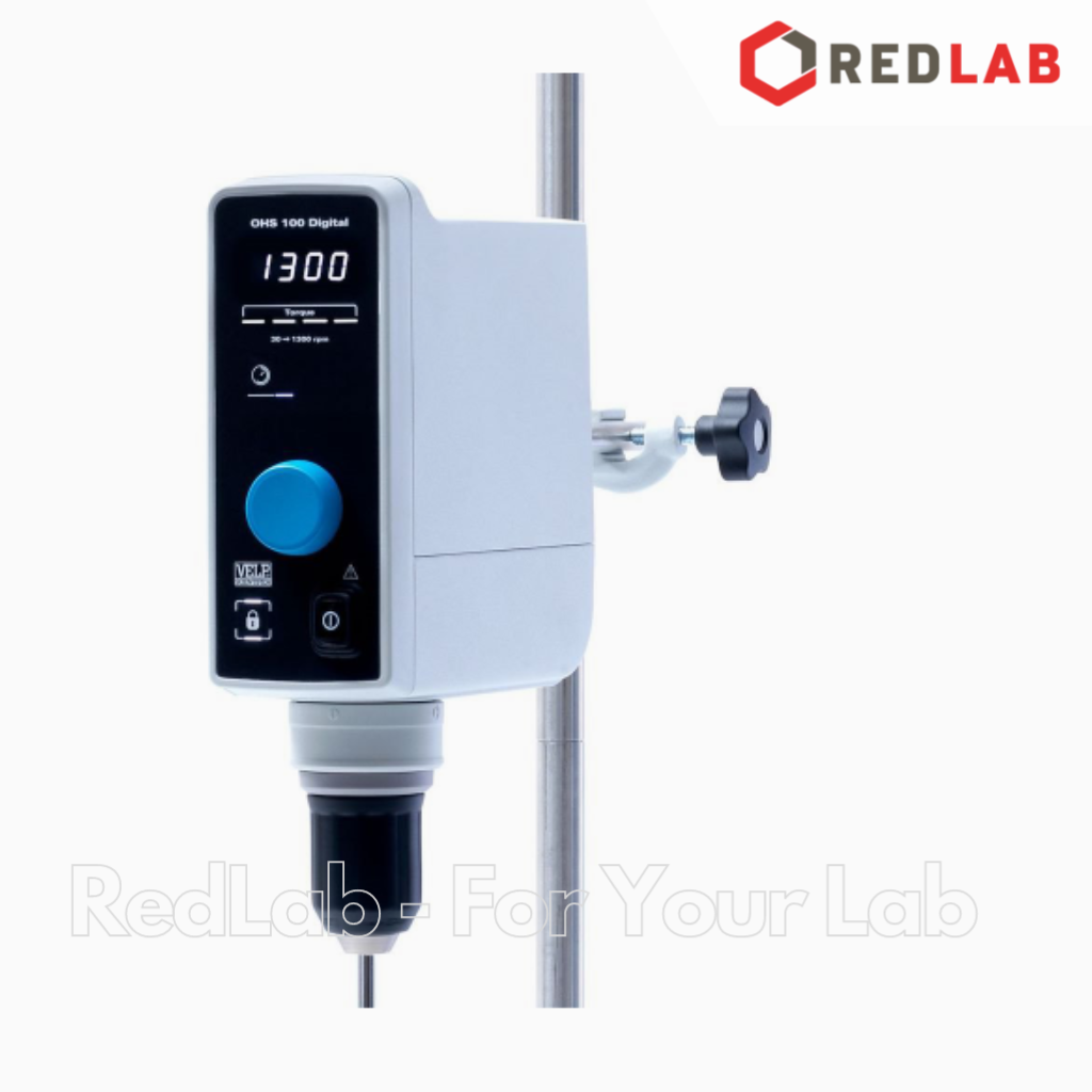 Máy khuấy cơ (khuấy cần, khuấy đũa) OHS 100 Digital (F20100491) hãng VELP – Ý, max 1300 v/p, 100 Ncm, 100 lít (H2O), có VAT