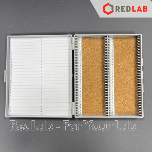 Hộp đựng lam kính hiển vi GREETMED 50 / 100 vị trí, slide box dùng lưu trữ lam trong thí nghiệm, xét nghiệm, có VAT