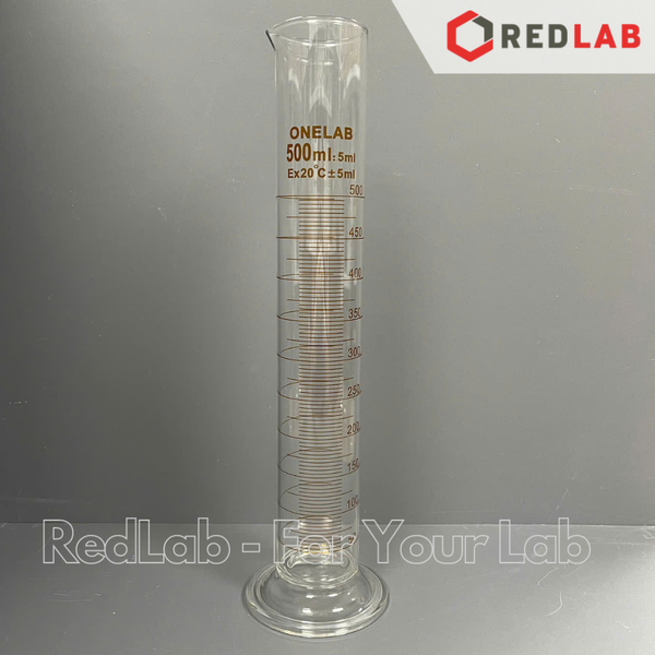Ống đong thủy tinh ONELAB 10 25 50 100 250 500 1000 2000 ml đáy tròn, chia vạch nâu, đong mẫu thí nghiệm, có VAT