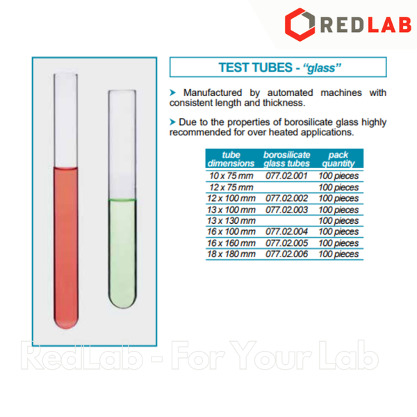 [5 cái] Ống nghiệm thủy tinh borosilicate ISOLAB Ø 16x100 16x160 18x180 mm, borosilicate glass test tubes, có VAT