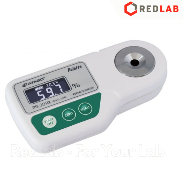 Khúc xạ kế đo độ ngọt điện tử hiện số ATAGO PR-201α (3452), Brix kế 0.0 - 60.0% : 0.1%, bù nhiệt 10 - 40°C, có VAT