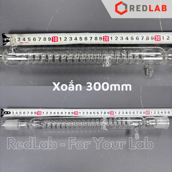 Ống sinh hàn xoắn BIOHALL 150 160 200 250 300 400 500 mm - 14/23 19/26 24/29 29/32 (Coil Condensor) thủy tinh boro 3.3, có VAT