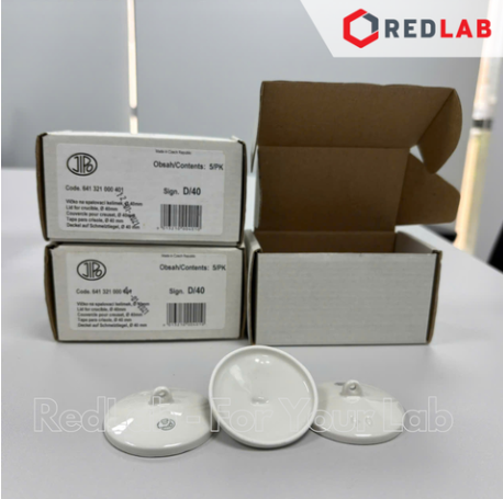 Nắp sứ cho chén nung JIPO Czech D 30 35 40 45 50 60 70 80 mm, Porcelain Lid for Combustion Crucible, có VAT