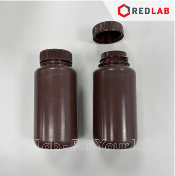 Chai nhựa HDPE nâu miệng rộng ONELAB 60 125 250 500 1000 2000 ml, chịu nhiệt độ lạnh -30°C to 70°C, đựng mẫu thí nghiệm, có VAT