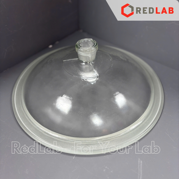 Bình hút ẩm trắng có vòi, đĩa sứ GLACIER 150 200 250 300 mm, Desiccator with lid (vacuum) thuỷ tinh borosilicate, có VAT