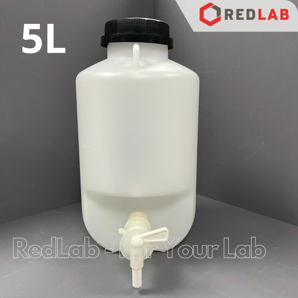 Bình nhựa HDPE có vòi ONELAB thể tích lớn 5 10 25 L, dùng trong thí nghiệm, có VAT