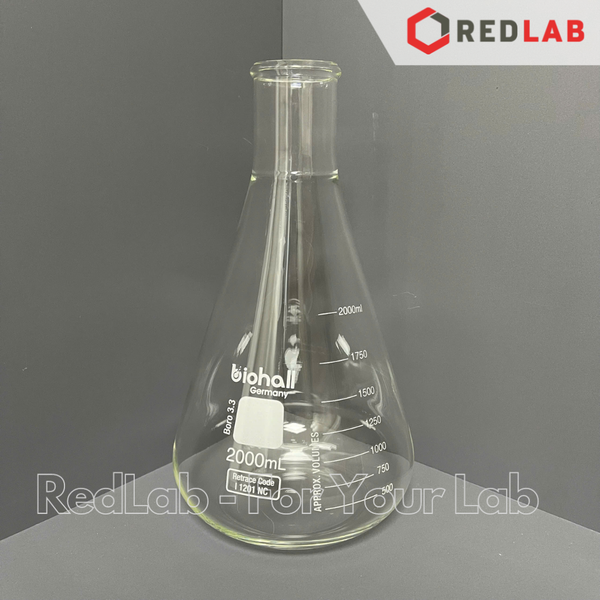 Bình tam giác miệng hẹp BIOHALL 125 150 250 300 500 1000 ml, bình nón - bình erlen MH, mark trắng, có VAT