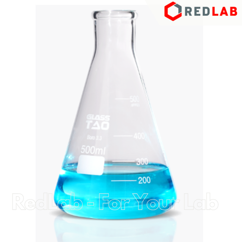 Bình tam giác miệng hẹp GlassTAO 50 100 150 250 500 1000 ml, bình nón / erlen trắng đựng mẫu thí nghiệm, có VAT