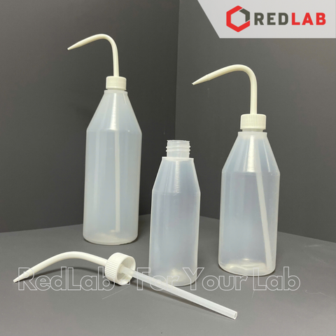 Bình tia nhựa LDPE trơn miệng hẹp vai nghiêng AZLON Scilabware 250 500 1000 ml, Wash Bottle, có VAT