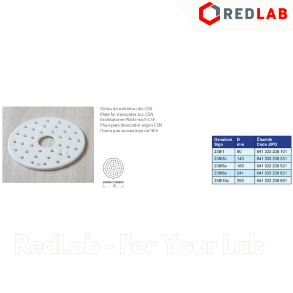 Đĩa sứ JIPO Czech Ø189 241 mm cho bình hút ẩm 200 250 mm, Porcelain Plate for Desiccator, có VAT