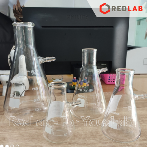 Bình tam giác có vòi GENLAB 125 250 500 1000 ml 2.5 5 10 20 L, dùng trong bộ lọc hút chân không thí nghiệm, có VAT