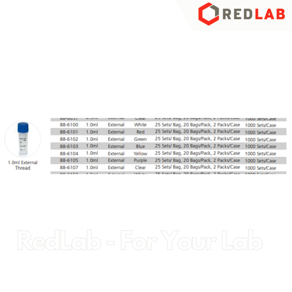 Lọ trữ lạnh 1ml chân lục giác BIOLOGIX 88-605X nhựa PP, chịu nhiệt -196°C đến 121°C, Bulk sterile Cryotube (gói 25 cái) có VAT