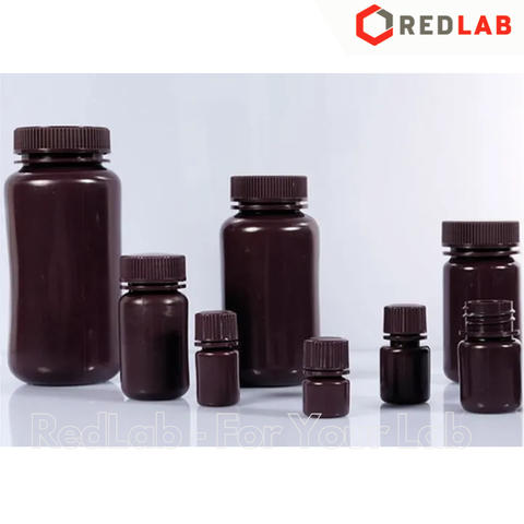 Chai nhựa PP Nâu miệng rộng, nắp vặn BIOLOGIX 30 60 125 200 250 500 1000 ml, có VAT