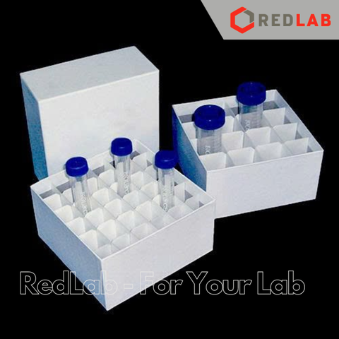 Hôp giấy Cardboard trữ lạnh 16 vị trí cho ống ly tâm 50ml BIOLOGIX 90-5016 phủ nhựa chịu nước, chịu -196 đến 121ºC, có VAT