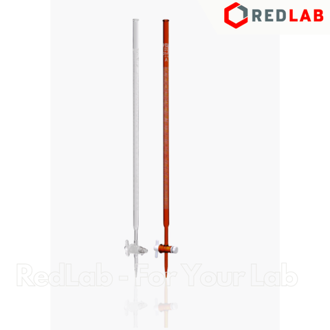 Buret trắng GlassTAO 25 50ml, burette thủy tinh chia vạch cho thí nghiệm chuẩn độ, có VAT