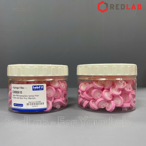 [Hộp 100 cái] Đầu lọc PTFE kị nước hydrophobic Syringe filter Labfill ALWSCI 13mm / 25mm, lỗ lọc 0.22um / 0 45um, dùng cho sắc ký HPLC, có VAT