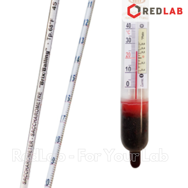 Tỷ trọng kế có nhiệt kế 1.100-1.200: 0.001 g/ml Tp 20°C, 0-40°C : 1°C ALLA 3011TP110/20-QP hydrometer with thermometer, có VAT