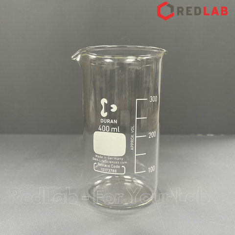 Cốc đốt thủy tinh Cao thành DURAN Class A 50 100 150 250 400 600 800 ml, 1 2 3 5 L, beaker có mỏ chịu nhiệt, có VAT