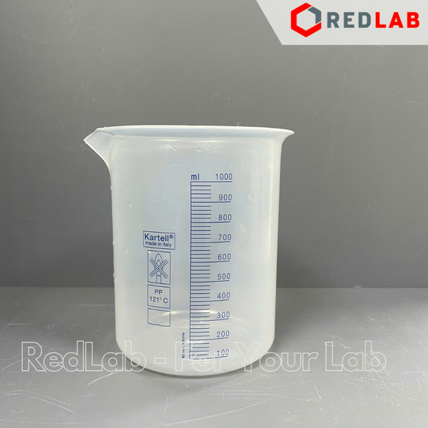 Cốc nhựa PP không quai vạch xanh KARTELL Class B 25 50 100 250 500 1000 2000 ml, có VAT
