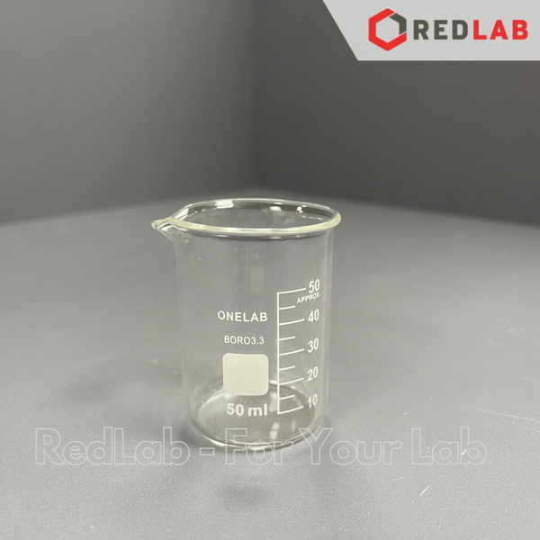 Cốc đốt thủy tinh thấp thành ONELAB 50 100 150 250 500 1000 ml 2 3 5 10 L, beaker thí nghiệm có mỏ, chịu nhiệt, có VAT