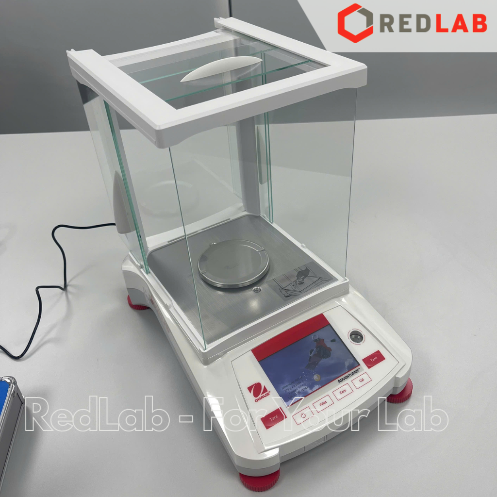 Cân phân tích điện tử 4 số lẻ hiện số 220g / 0.0001g OHAUS AX224 chuẩn Nội tự động AutoCal™, màn hình màu cảm ứng, có VAT