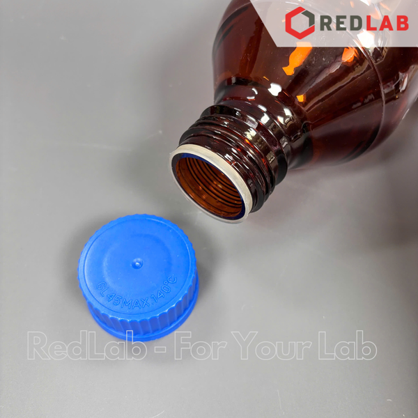 Chai trung tính nâu BIOHALL  25ml đến 20L - nắp vặn PP xanh GL25 GL32 GL45, thuỷ tinh boro 3.3 vạch trắng, có VAT