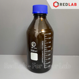 Chai Nâu nắp vặn xanh ONELAB 100 250 500 1000 2000 ml - GL45, chai thuỷ tinh soda-lime, đựng mẫu thí nghiệm kị sáng, có VAT