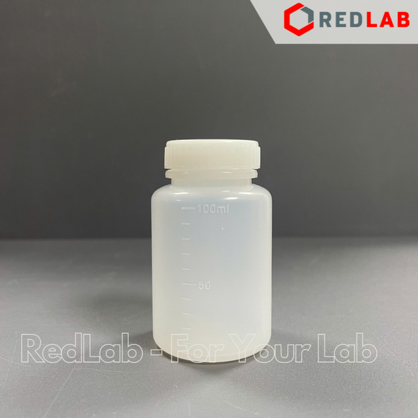 Chai nhựa HDPE trắng miệng rộng ONELAB 30ml đến 2.5L, chịu nhiệt độ lạnh -30°C to 70°C, đựng mẫu thí nghiệm, có VAT