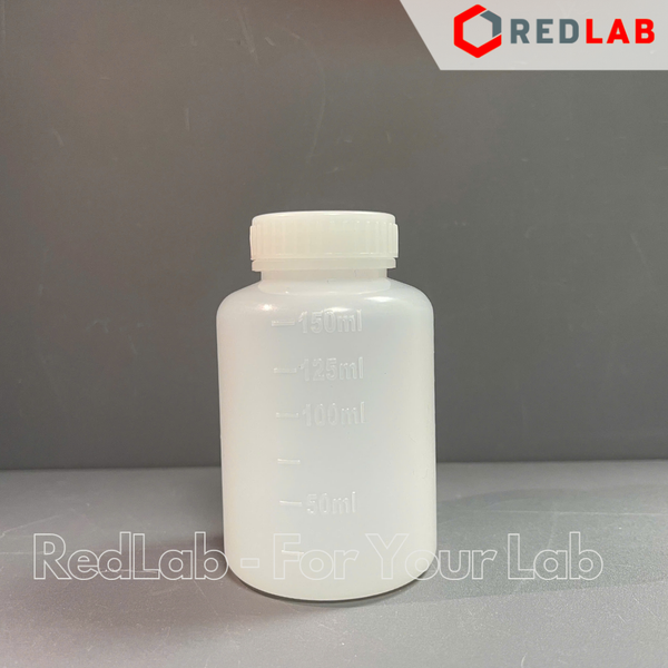 Chai nhựa HDPE trắng miệng rộng ONELAB 30ml đến 2.5L, chịu nhiệt độ lạnh -30°C to 70°C, đựng mẫu thí nghiệm, có VAT